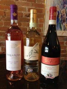 Today we are tasting Stella Rosa Stella Berry,  IL Griso Roero Arneis & Le Nocche” Grignolino D’asti!