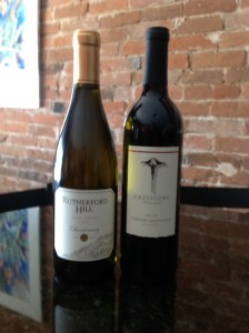 Today we are tasting Rutherford Hill Napa Valley Chardonnay,  & Greystone Cellars Cabernet Sauvignon!